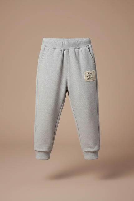 Pantalon Fluide Gris Coton Décontracté Enfant Sportif - Molleton - vue 3