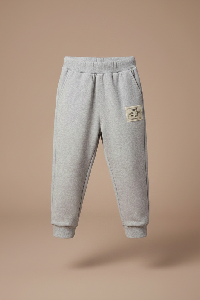 Pantalon Fluide Gris Coton Décontracté Enfant Sportif - Molleton - vue 3