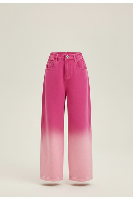 Pantalon Fluide Rose Dégradé Ample Coton Enfant - Jean - vue 3