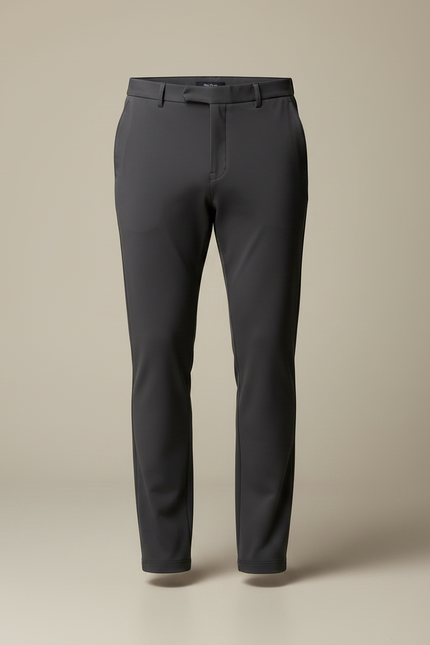 Pantalon Fluide Gris Anthracite Coupe Droite Élégant - Polyester - vue 3