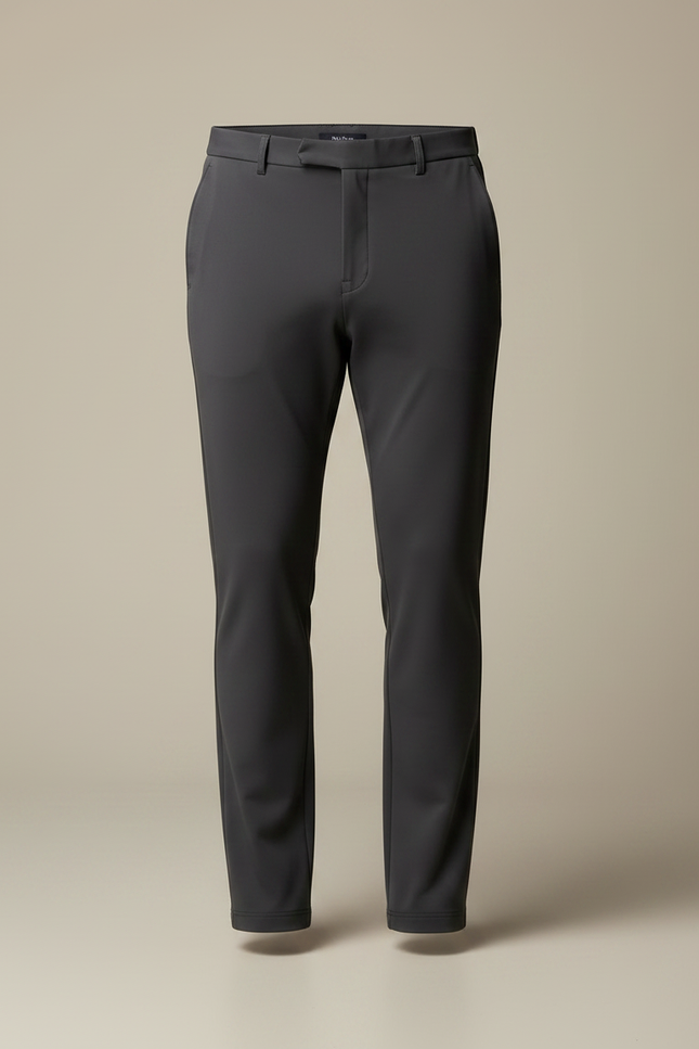 Pantalon Fluide Gris Anthracite Coupe Droite Élégant - Polyester - vue 3