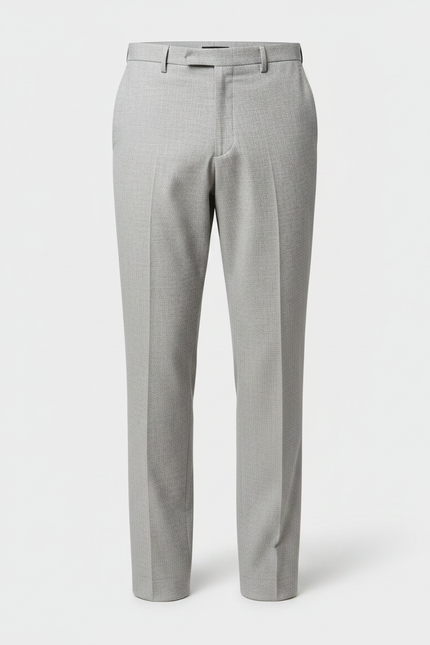 Pantalon Fluide Gris Clair Droit Élégant Business Homme - Laine - vue 3
