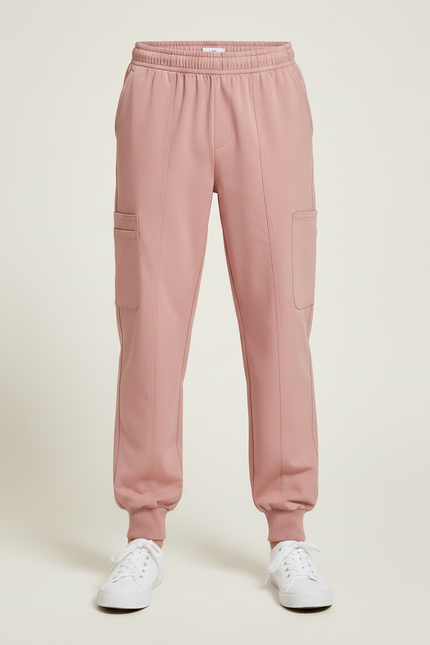 Pantalon Fluide Rose Cargo Enfant Confortable Jogger - Polyester - vue 3
