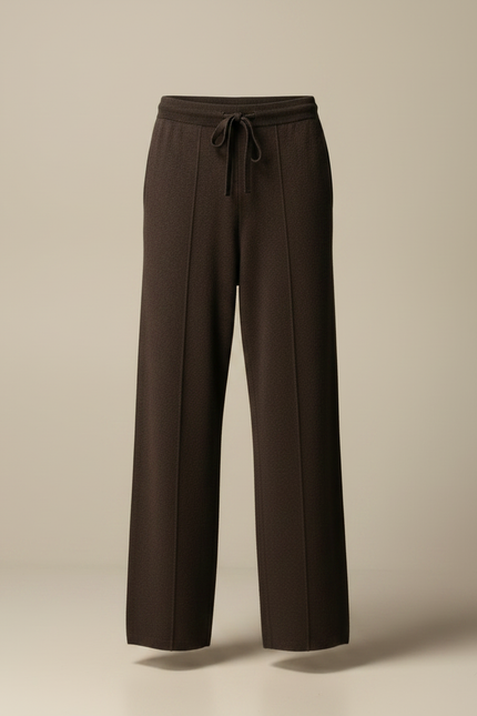 Pantalon Fluide Marron Tricoté Ample Décontracté Homme - Maille - vue 3