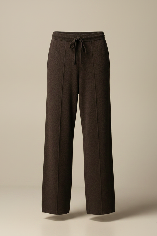 Pantalon Fluide Marron Tricoté Ample Décontracté Homme - Maille - vue 3