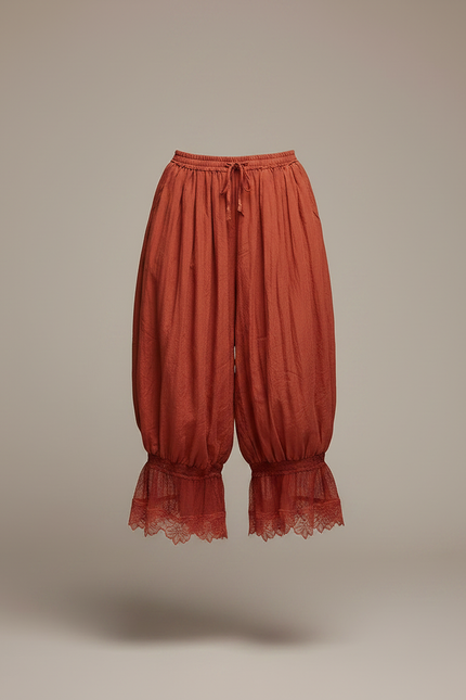 Pantalon Fluide Écru Ample Dentelle Bohème Femme - Orange Lin - vue 3