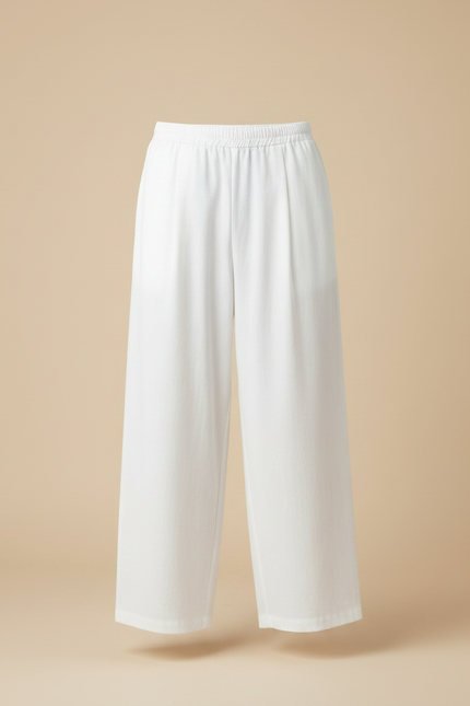 Pantalon Fluide Blanc Ample Décontracté Homme Coton - vue 3