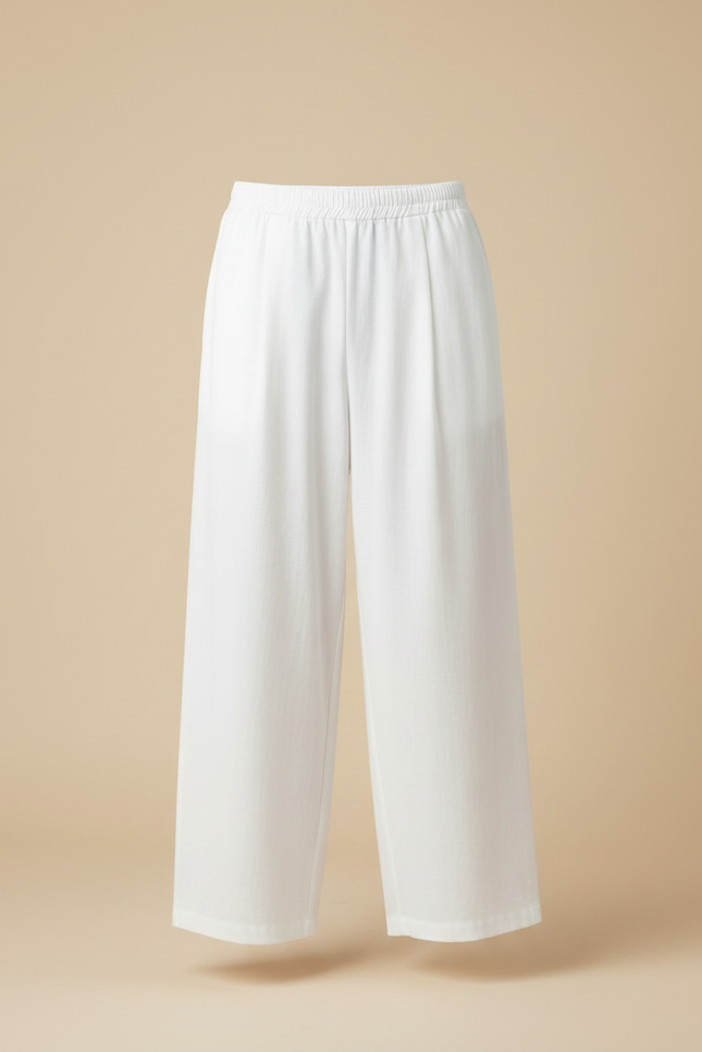 Pantalon Fluide Blanc Ample Décontracté Homme Coton - vue 3