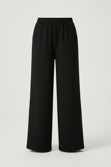 Pantalon Fluide Noir Ample Décontracté Confortable - Viscose - vue 3