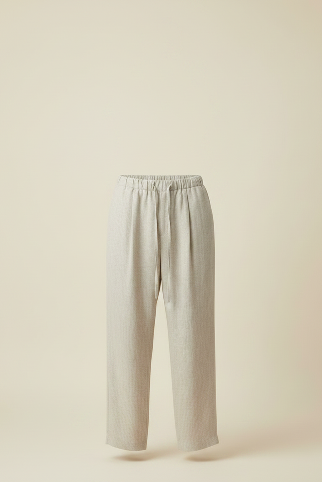 Pantalon Fluide Beige Large Décontracté Lin Homme - vue 3