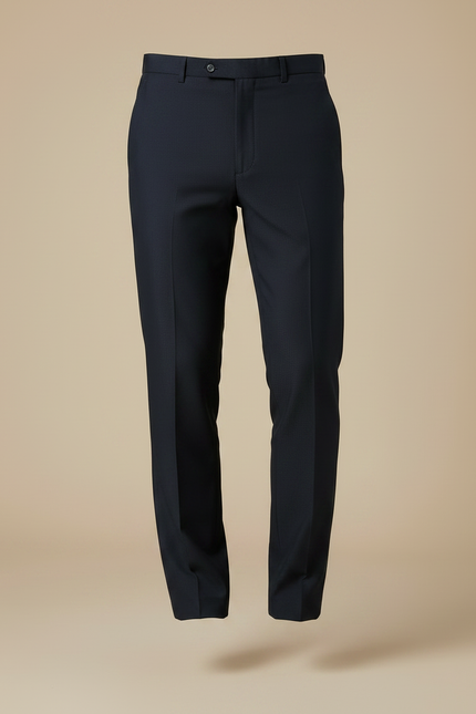 Pantalon Fluide Homme Bleu Marine Droit Extensible Élégant - Polyester - vue 3