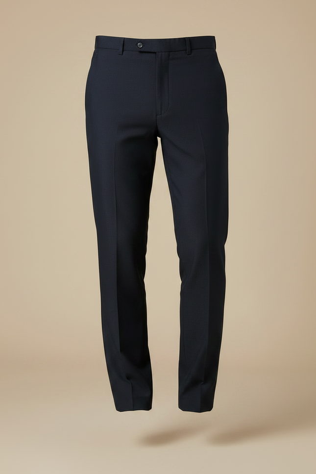 Pantalon Fluide Homme Bleu Marine Droit Extensible Élégant - Polyester - vue 3