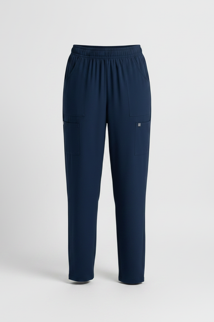 Pantalon Fluide Bleu Marine Cargo Confort Femme - Polyester - vue 3