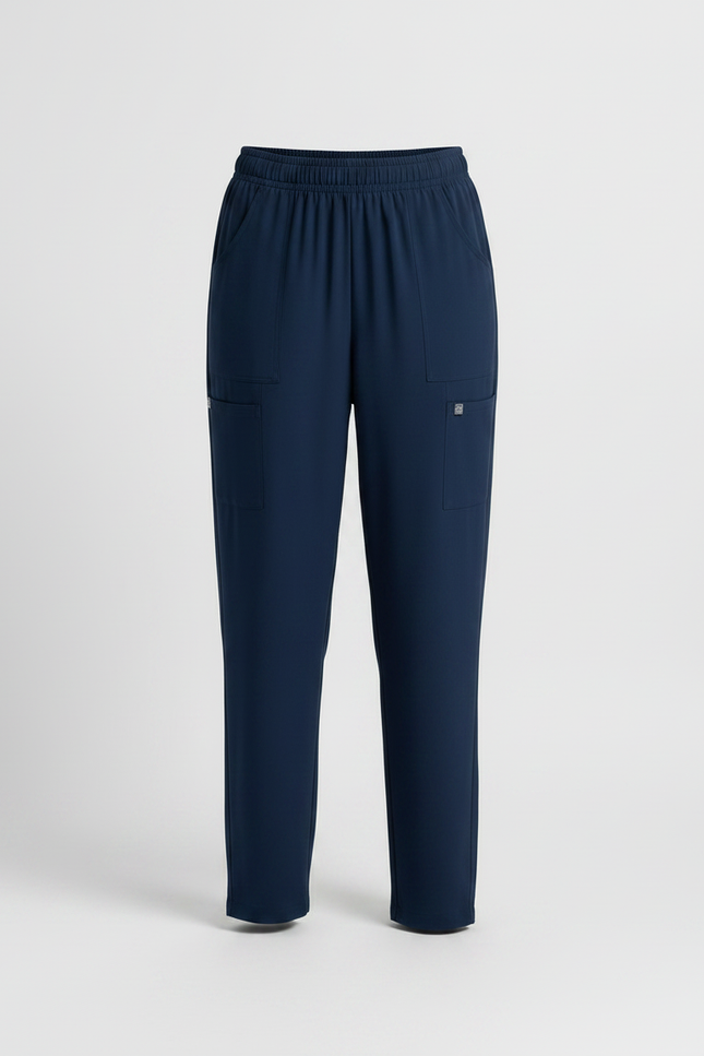 Pantalon Fluide Bleu Marine Cargo Confort Femme - Polyester - vue 3