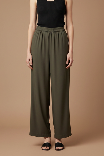 Pantalon Fluide Kaki Ample Décontracté Femme - Viscose - vue 3