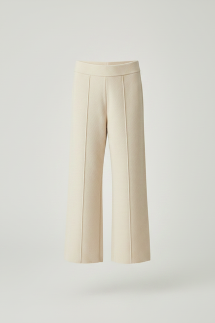Pantalon Fluide Écru Ample Maille Tricot Enfant - Beige - vue 3
