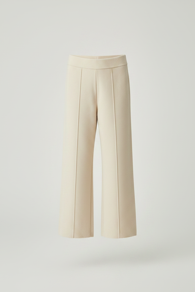 Pantalon Fluide Écru Ample Maille Tricot Enfant - Beige - vue 3