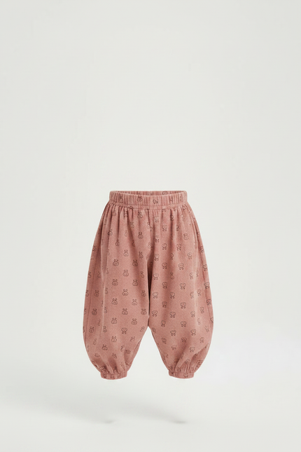 Pantalon Fluide Rose Côtelé Ample Lapins Enfant - Cordé - vue 3
