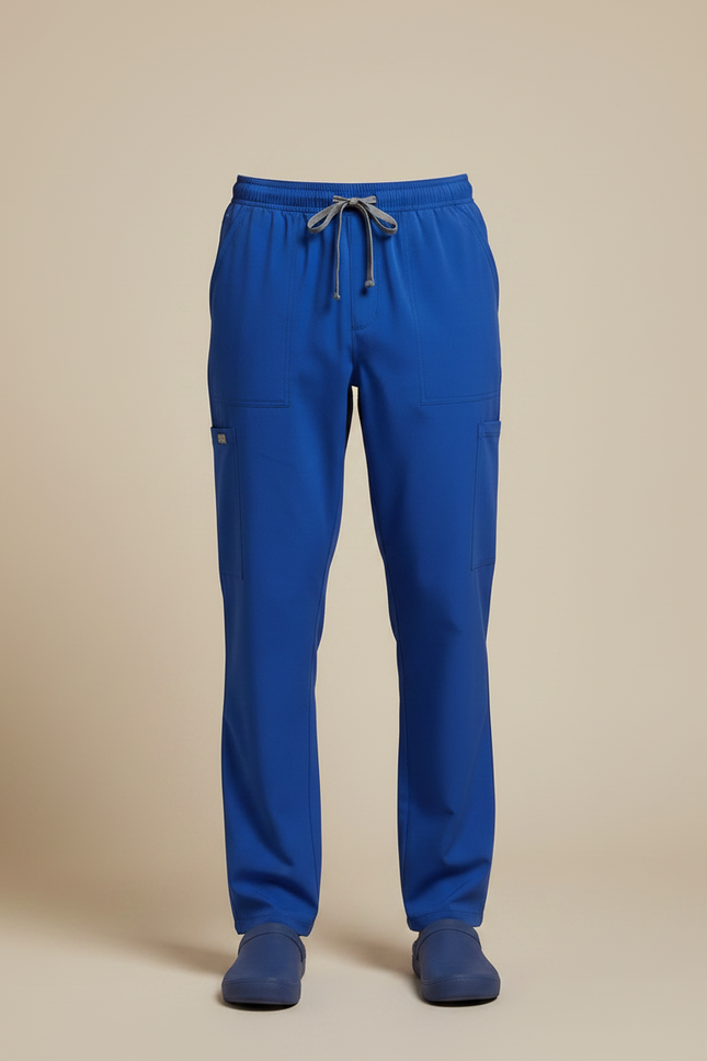 Pantalon Fluide Bleu Royal Droit Décontracté Homme - Polyester - vue 3