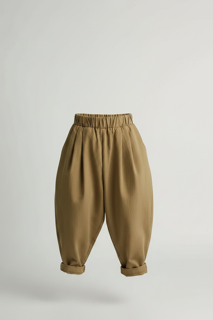 Pantalon Fluide Kaki Ample Décontracté Coton Enfants - vue 3