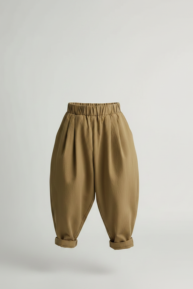 Pantalon Fluide Kaki Ample Décontracté Coton Enfants - vue 3