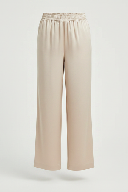 Pantalon Fluide Beige Large Satiné Élégant Fille - vue 3