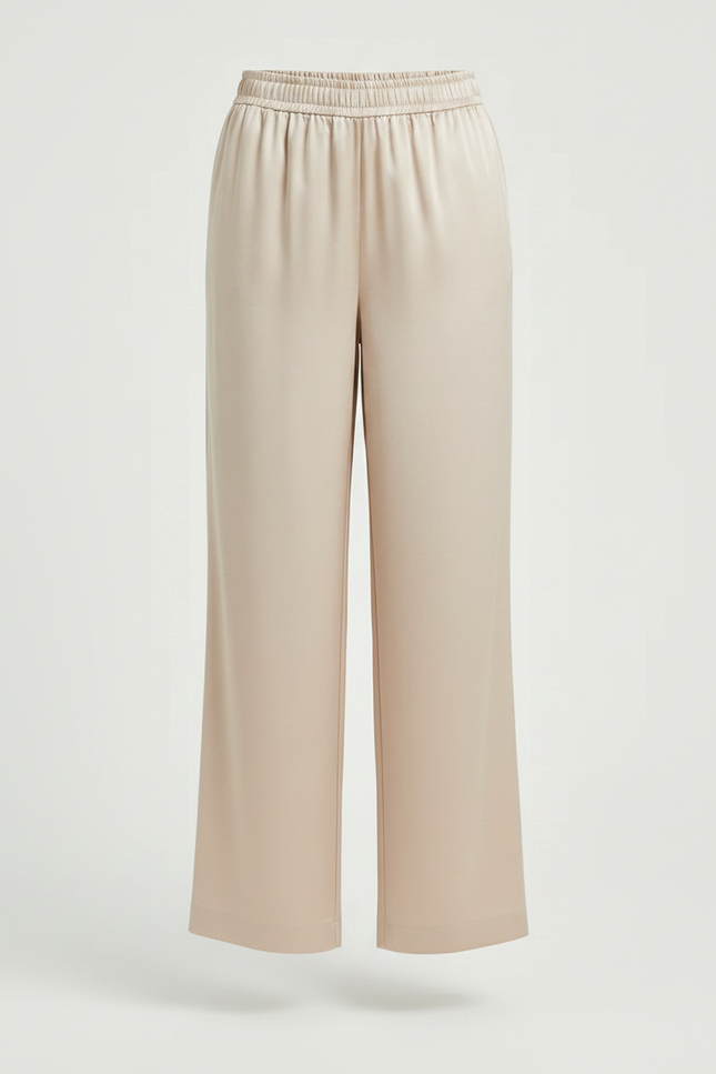 Pantalon Fluide Beige Large Satiné Élégant Fille - vue 3