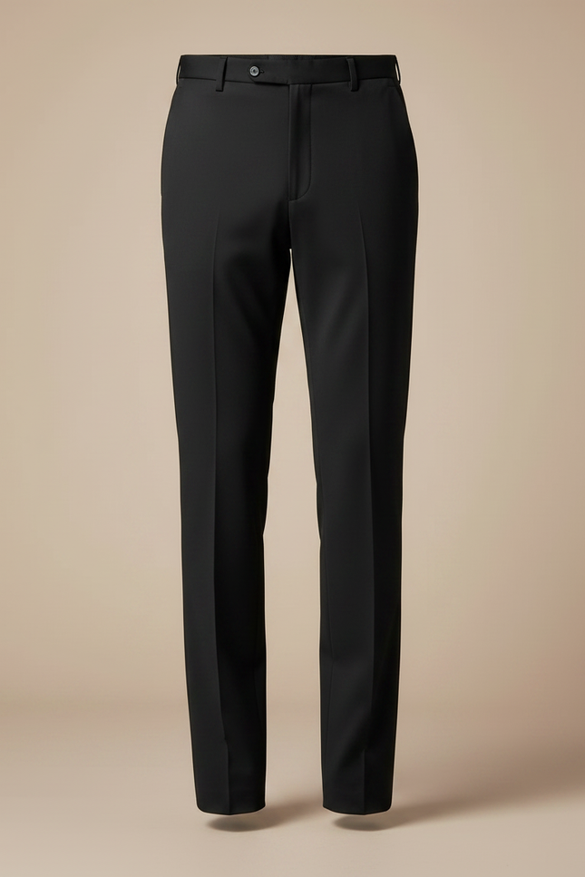 Pantalon Fluide Noir Élégant Droit Formel Homme - Polyester - vue 3