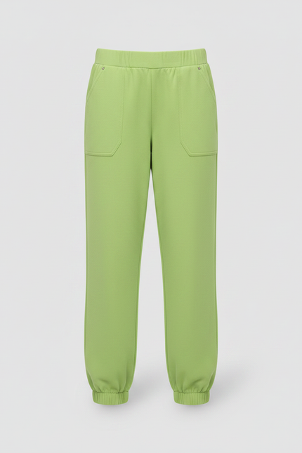 Pantalon Fluide Vert Citron Ample Cheville Confortable - Molleton - vue 3