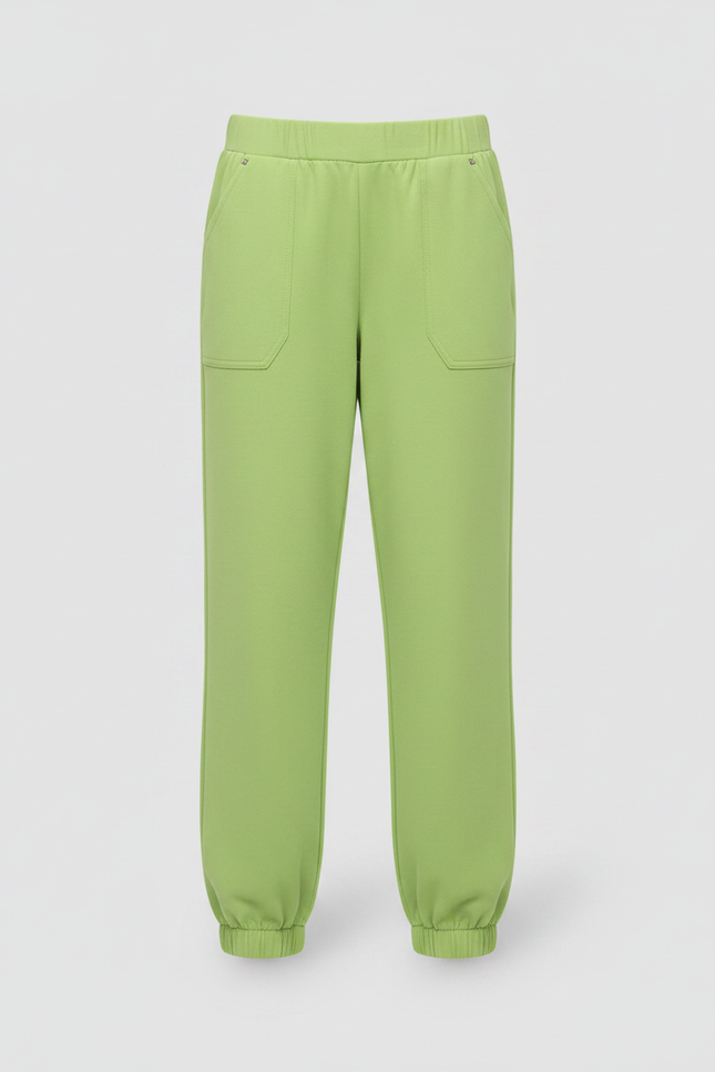 Pantalon Fluide Vert Citron Ample Cheville Confortable - Molleton - vue 3