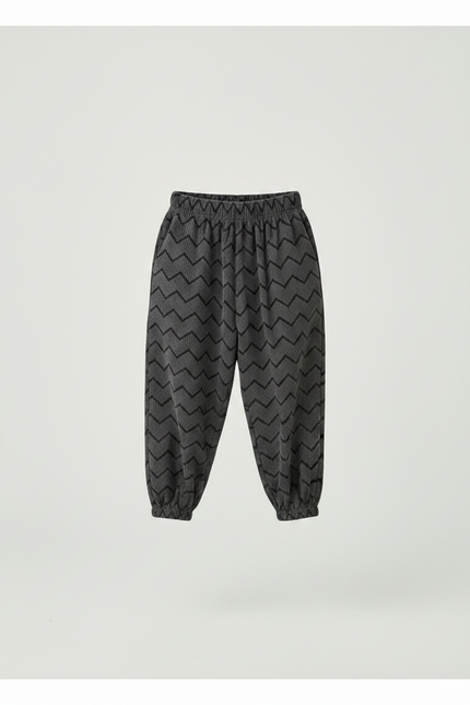 Pantalon Fluide Côtelé Gris Chevrons Ample Enfant - Cordé - vue 3