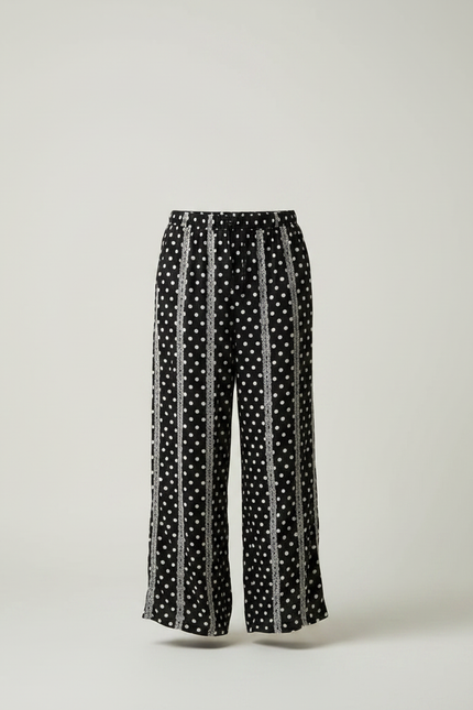 Pantalon Fluide Noir Polka Dots Ample Homme Confortable - Viscose - vue 3