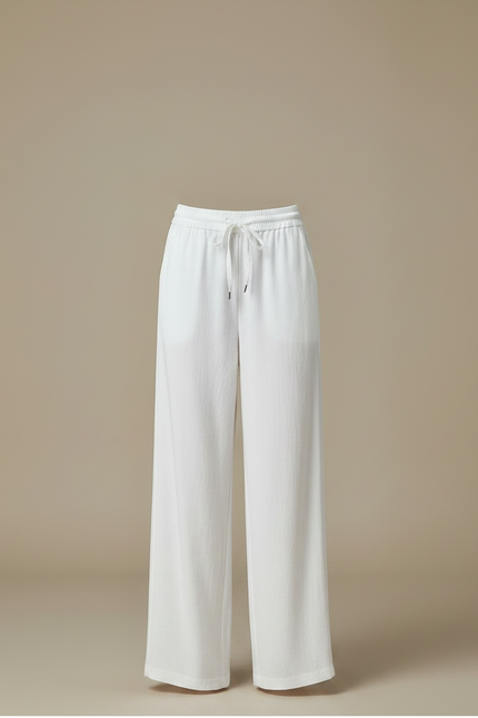 Pantalon Fluide Femme Blanc Ample Décontracté Léger - Lin - vue 3