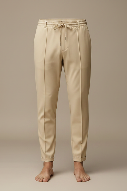 Pantalon Fluide Beige Cordon Décontracté Élégant Homme - Polyester - vue 3