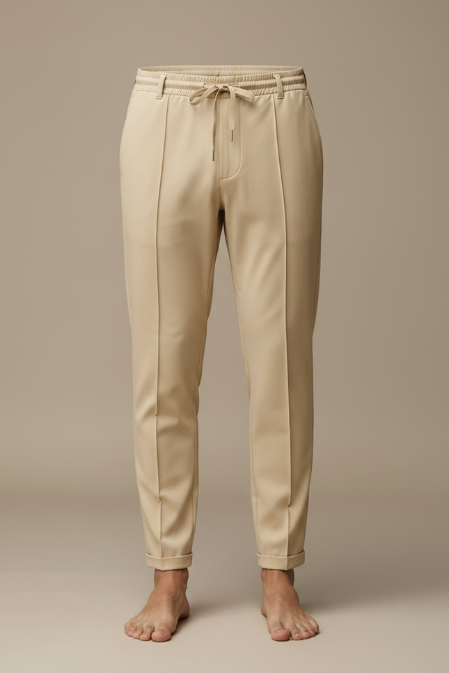 Pantalon Fluide Beige Cordon Décontracté Élégant Homme - Polyester - vue 3