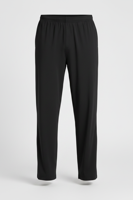 Pantalon Fluide Noir Ample Coton Droit Confortable - Polyester - vue 3