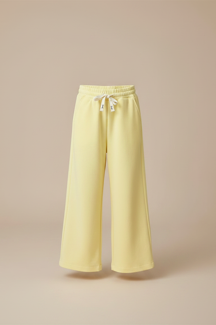 Pantalon Fluide Jaune Ample Cordon Enfant Décontracté - Molleton - vue 3