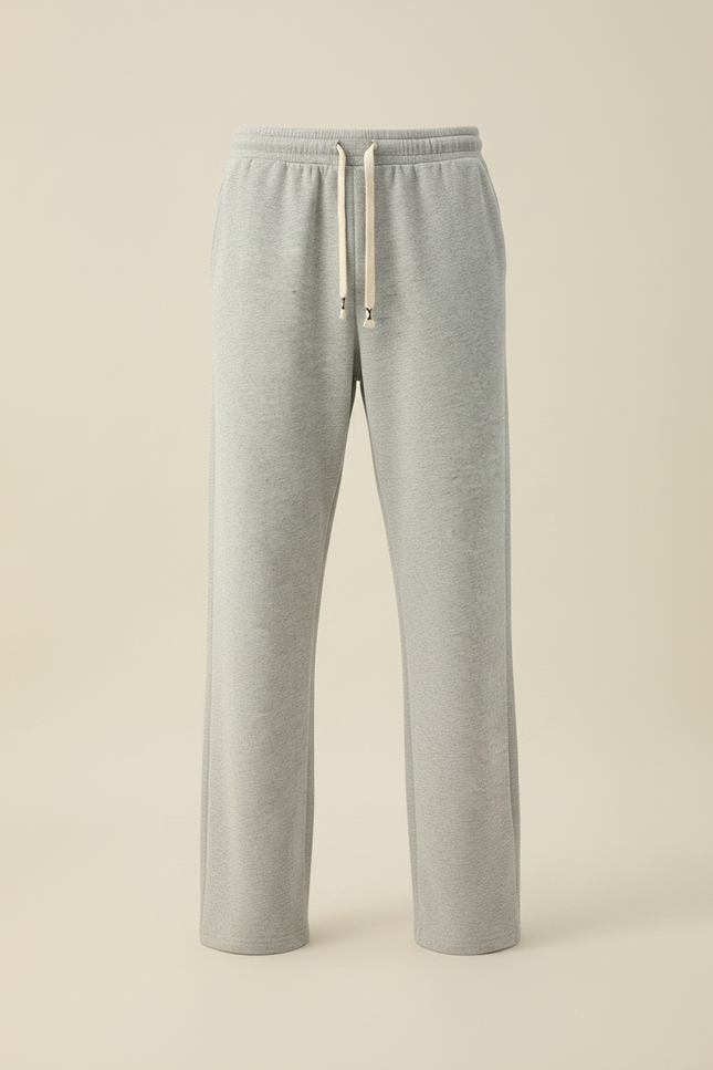 Pantalon Fluide Gris Ample Coton Homme - Molleton - vue 3