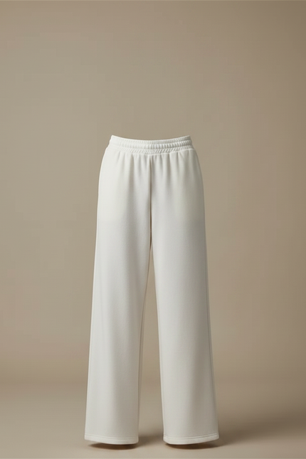 Pantalon Fluide Blanc Ample Confort Décontracté Femme - Molleton - vue 3