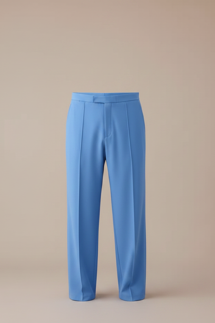 Pantalon Tailleur Fluide - Bleu Polyester - vue 3