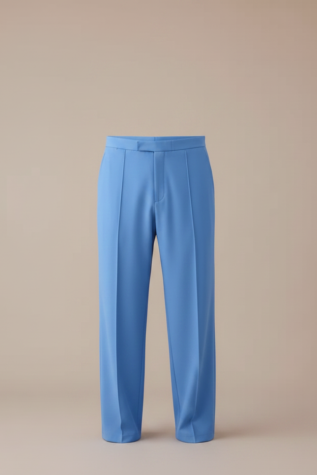Pantalon Tailleur Fluide - Bleu Polyester - vue 3