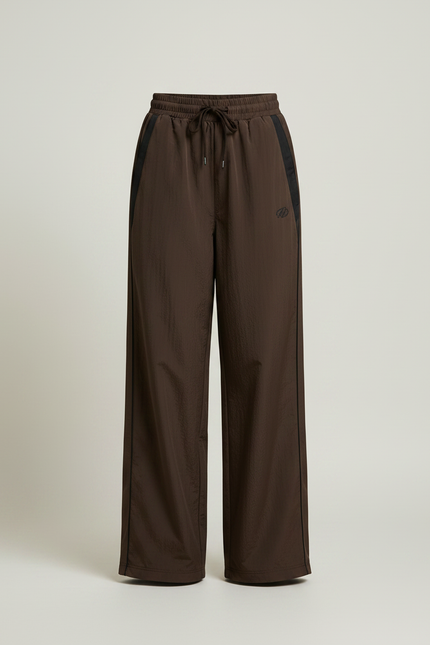 Pantalon Fluide Marron Ample Sportif Décontracté Femme - Polyester - vue 3
