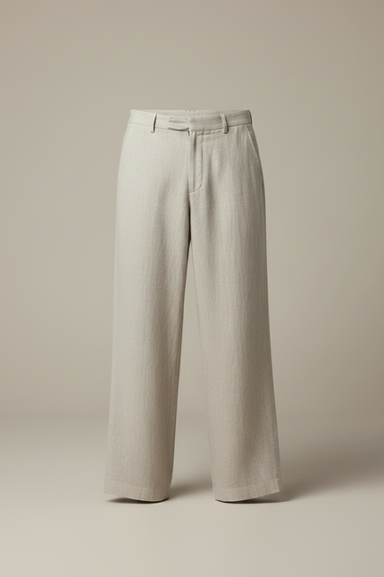 Pantalon Fluide Beige Ample Lin Décontracté Homme - vue 3