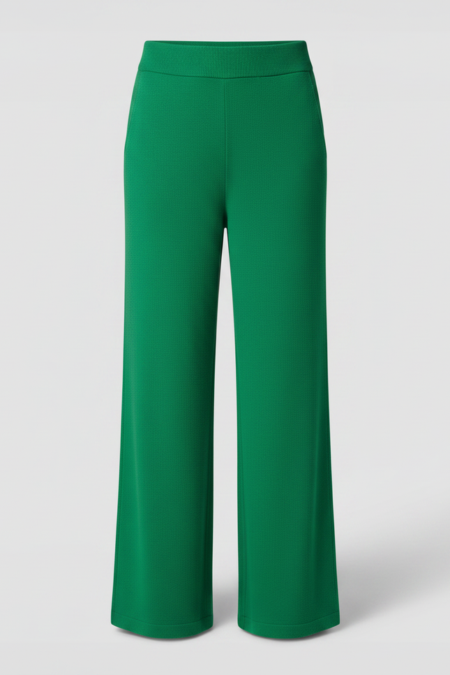 Pantalon Fluide Vert Ample Maille Confortable Femme - vue 3