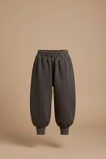 Pantalon Fluide Gris Ample Coton Harem Enfant - Molleton - vue 3