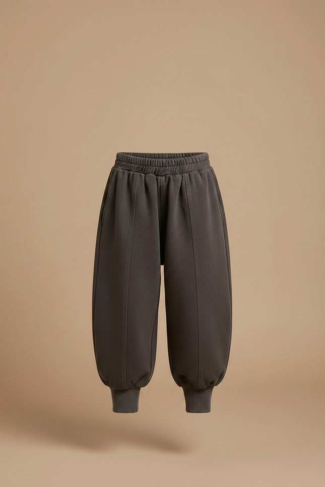 Pantalon Fluide Gris Ample Coton Harem Enfant - Molleton - vue 3