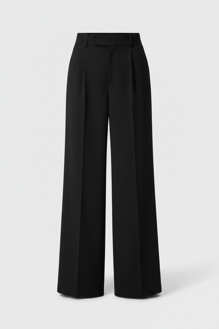 Pantalon Fluide Femme Noir Palazzo Polyester Habillé - Viscose - vue 3