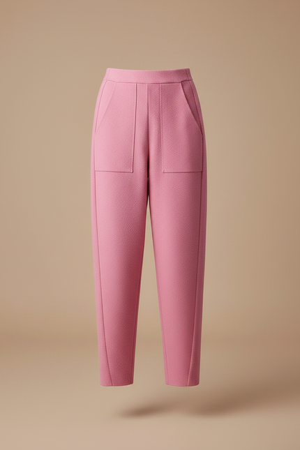 Pantalon Fluide Rose Ample Décontracté Texturé Femme - Tweed - vue 3