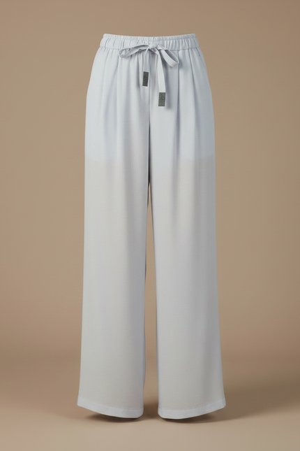 Pantalon Fluide Bleu Ciel Ample Cordon Décontracté - Viscose - vue 3
