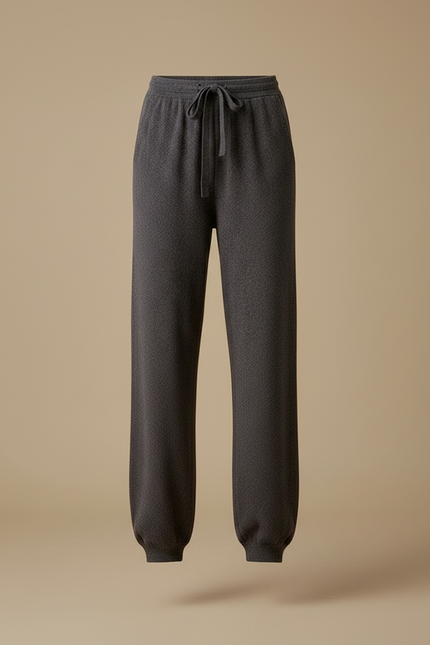 Pantalon Fluide Gris Maille Confortable Décontracté Femme - vue 3